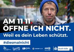 Plakatmotiv der Kampagne #diesmalnicht. © Stadt Köln