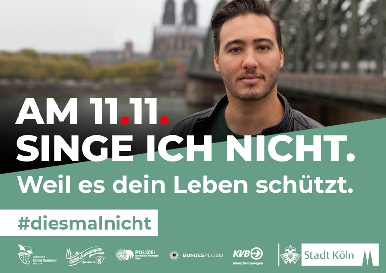 Plakatmotiv der Kampagne #diesmalnicht. © Stadt Köln