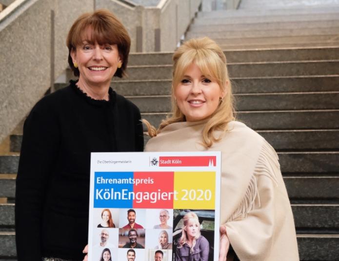 Oberbürgermeisterin Henriette Reker und Maite Kelly, Patin des Ehrenamtspreises "Köln engagiert 2020". Foto: © Stadt Köln